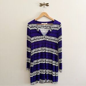 Diane von Furstenberg Striped Jersey Knit Shift Dress size 6 Small